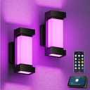 XMCOSY+ Outdoor Wall Lights, 2100LM Smart LED Porch Lights Outdoor, RGBCW Exterior Lighting Sconce, Wi-Fi Control, Compatible with Alexa, IP65 Waterproof, 2 Pack