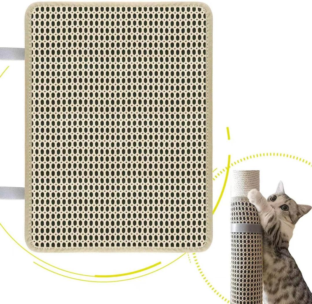 Cat Nail File Scratcher, Cat Nail File with80 Aluminum Oxide Grit, Natural Cat Scratch Pads Wrap Around a Cat ScratcherPost or Cat Tree Base to Help Trimming Cat Nails and Protect Furniture