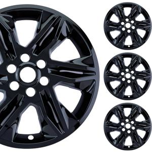 18 inch Hubcap Wheel Skins Cover for 2019-2022 Chevy Blazer L & LT, ABS Plastic Rim Covers (Set of 4) for 19-22 Chevy Blazer Alloy Wheel - 18in, Glossy Black