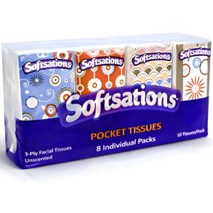 Nicole Home Collection 3-Ply Pocket Facial Tissues | Pack of 8 Household Essentials, 8 Pieces