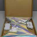 2Pcs 24" Large Star Lanterns, LED Iridescent Christmas Hanging Star Lights, Upgraded Plastic Lanterns with 8 Lighting Modes for Indoor & Outdoor Holiday Decoration (Battery Not Included)