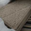 COSY HOMEER Edging Stair Treads Non-Slip Carpet Mat 28inX9in Indoor Stair Runners for Wooden Steps, Edging Stair Rugs for Kids and Dogs, 100% Polyester TPE Backing (15pc, Beige)