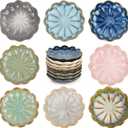 Ceramic Dipping Bowls Set of 8, 3 oz Sauce Cups, Chrysanthemum Round Small Side Dish for Sushi, Tomato, Soy Sauce, Condiment Finger Bowls