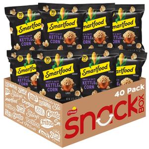 Smartfood Popcorn, Sweet & Salty Kettle Corn, 0.5 Ounce (Pack of 40), Best By: Oct 7 2025