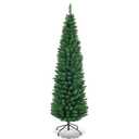 5Ft PVC Artificial Pencil Christmas Tree Slim Stand Green