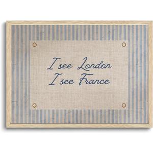 AYHSSMO I See London I See France Canvas Picture Funny Bathroom Wall Art, 20"L x 16"W