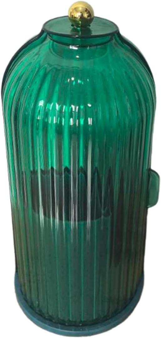 Makeup Brush Holder, Cosmetic Organizer, Rotating Storage Box, Display Case for Dressing Table, Green