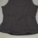 YEOREO Women Basic Mock Neck Workout Crop Top Sleeveless Double Lined Tank Tee Slim Fitted Ruched Going Out Camisole GREY Medium