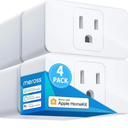 meross Smart Plug Mini, 15A & Reliable Wi-Fi, Support Apple HomeKit, Siri, Alexa, Echo, Google Assistant and Nest Hub, App Control, Timer, No Hub Needed, 2.4G WiFi Only, 4 Pack