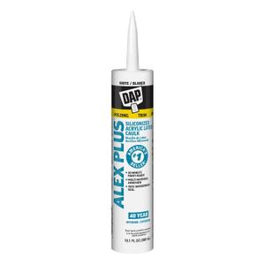 DAP INC 18152 10.1 fl oz White Alex Plus Acrylic Latex Caulk with Silicone