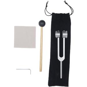 Soundspire 256Hz Tuning Fork, Aluminum with Silicone Hammer & Therapy Kit (Yoga/Meditation Tool)