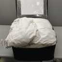 Hotel Grand Luxury White Down Comforter King Size, 600 Fill Power All Season Down Duvet Insert King, 500 Thread Count 100% Cotton Hotel Bedding Comforter with Stripe Pattern, Made in USA 106x90 Inch