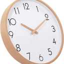 12 Inch Wall Clock Battery Operated, Simple Minimalist, Silent Non-Ticking, Decorative Modern Wall Clock for Living Room Bathroom Bedroom Kitchen Office School