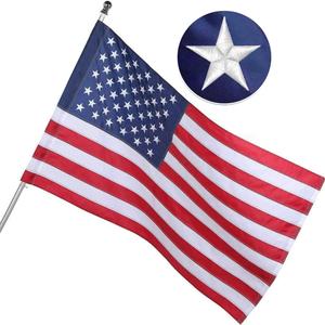 Freefy American Flag Pole Sleeve 2.5x4 Ft Banner Style-Embroidered Stars, Sewn Stripes, UV Protected, Heavy Duty Durable Nylon USA US Outdoor Indoor Flags (Pole NOT Included)