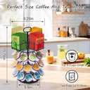 Coffee Pod Holder for Keurig Pod & Tea Bag Organizer, Compatible with 30 K-Cups Pods, 60 Tea Bags, Spins 360-Degrees Carousel Stand, Coffee Pod Tea Bag Storage Organizer for Countertop