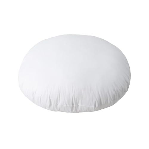 HOMESJUN 45 Inch Round Diameter Down Alternative Decorative Pillow Insert, Cotton Cover, White