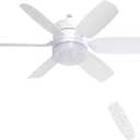 20.5'' Socket Fan Light with Memory Function, 5 Fan Speeds with Adjustable Light for Bedroom, Kitchen, Living Room, 8 Hours Timer, White (Remote need Paired before Use)