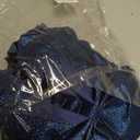 DEEKA 12 PCS 7" Large Glitter Cheer Bows Shiny Cheer Hair Bows Ponytail Holder Handmade for Cheerleader Girls Softball Sports -Navy Blue