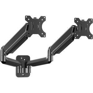 MOUNTUP Dual Monitor Wall Mount for 2 Max 32 Inch Computer Screen, Fully Adjustable Gas Spring Double Monitor Arm, Wall Mounted Monitor Holder Support 4.4-19.8lbs Display, VESA Bracket 75x75, 100x100 (Black)