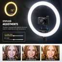 NEEWER Professional 18 Inch Ring Light with Tripod Stand Phone Holder Compatible with iPhone, 45W Remote Shutter App Control, Video Recording Makeup Selfie Studio Streaming Filming, RP18B Pro Black