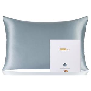 ZIMASILK 100% Pure Mulberry Silk Pillowcase for Hair and Skin Health,Soft and Smooth,Both Sides Premium Grade 6A Silk,600 Thread Count,with Hidden Zipper,1pc (Queen 20''x30'',Dusty Blue)