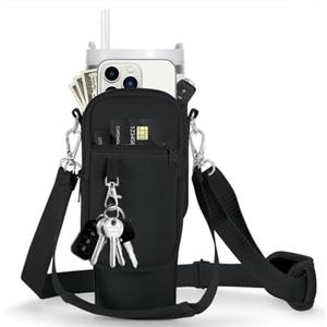 linmaya Water Bottle Carrier Bag with Phone Pocket for Stanley Cup 40/30oz,Insulated Neoprene Water Bottle Holder Cross-boday Bag with Adjustable Shoulder & Handheld Strap Stanley Cup Accessories