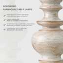 BOBOMOMO 20" Retro Table Lamps Set of 2 - Farmhouse Lamp for Living Room with Linen Shades, Rustic Bedside Nightstand Lamps, Resin Lamps for Bedroom Nursery Room Hallway - Ideal for Compact Spaces