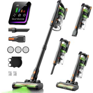 SunSare Cordless Vacuum Cleaner, 55KPa 650W 70Mins Vacuum Cleaner for Home, V-Anti-Tangle Stick Vacuum with Scented Tablet, Upgraded dust Emptying Cup, Vacuum Cordless for Pet Hair/Carpet/Floors