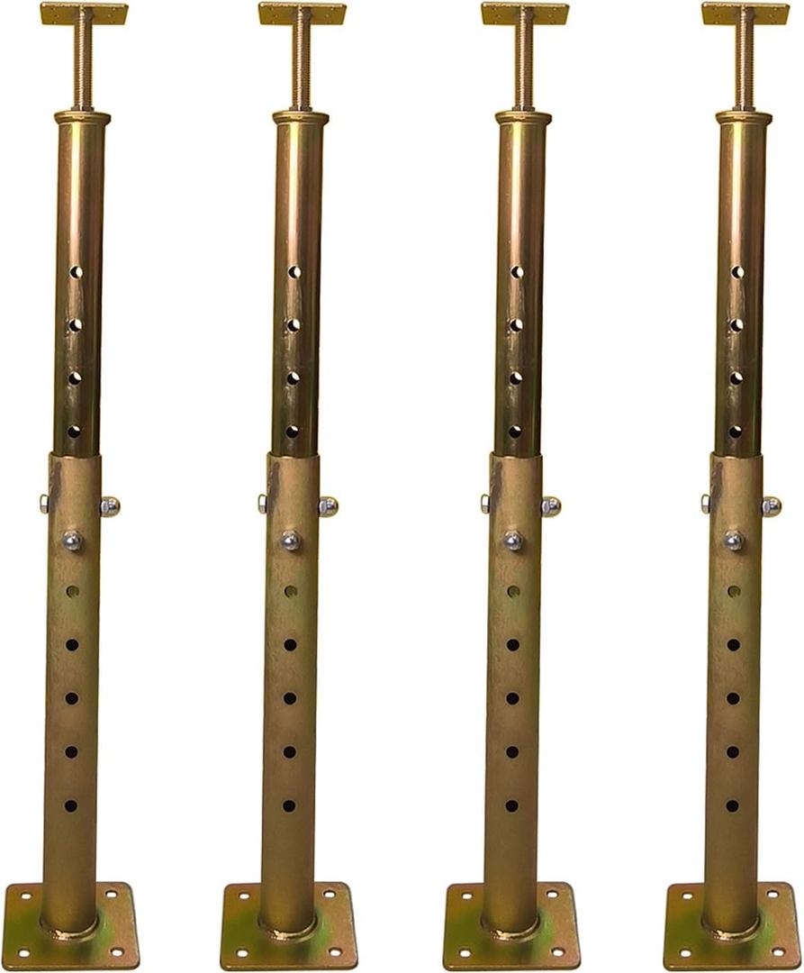 19.5"-34.5" Height Range Adjustable House Floor Jacks Post Pole for Leveling, Galvanized, 4 Pack