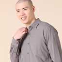 Amazon Essentials Men's Long-Sleeve Casual Poplin Shirt (Gray, L)