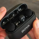 BOYA Wireless Lavalier Microphone for iPhone 15 Android USB C PC Laptop Phone, Noise Cancellation, 15h Battery, Mini Lapel Wireless Mic Podcast for Video Recording, Vlogging, Live Streaming Omic-U-B