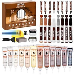 Wood Furniture Repair Kit- Set of 41 Laminate Vinyl Floor Repair Kit Wood Fillers,Floor Scratch Repair, Touch Up Markers, Restore Hardwood Scratches, Cracks, Hole for Floor, Table, Door, Cabinet