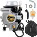 Carbhub Carburetor for Honda Foreman 450 TRX 450 TRX450ES TRX450FE TRX450FM TRX450S 1998-2004 Aftermarket Carb with Throttle Base Cover & Screw
