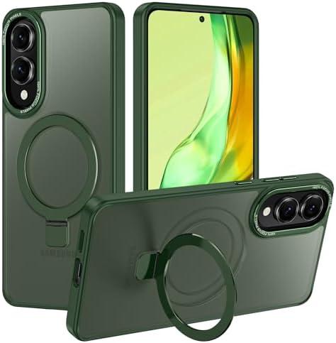 Casehas for Samsung Galaxy S25 Edge Case,with Magnetic Invisible Stand [Military Drop Protection] [Compatible with MagSafe] Shockproof Slim Translucent Anti-Slip, Forest Green 2 Pack