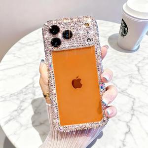 Cavdycidy Designer Compatible with iPhone 17 Pro Max Bling Clear Case for Women,Cute Glitter Phone Case with Sparkle Rhinestone Diamond Camera ProtectionAirbag Anti-Fall Crystal Hard Cover for Girl