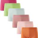 Boboking Girls'Soft Cotton Boyshort Underwear Little Kids Panties, 5, Green Pink Light Blue 