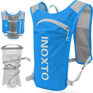 INOXTO Running Hydration Vest Backpack,Lightweight Insulated Pack with 1.5L Water Bladder Bag Daypack for Hiking Trail Running Cycling Race Marathon for Women Men