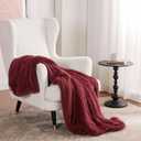 Bedsure GentleSoft Fluffy Burgundy Red Throw Blanket, Maroon Red Decor Gifts for Women, Soft Cozy Fuzzy Sherpa Fleece Plush Thick Warm Faux Fur Throws for Couch, Bed, Blanket for Mom, 50x60