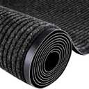 Commercial Runner Rug, 3 x 10 FT Entrance Floor Mat Area Rugs Hallway Carpet with Non-Slip PVC Backing Indoor Outdoor Home Doormat for Office Balcony Corridor Kitchen Garage (Black), 2'11" x 9'10"