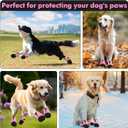 Dog Shoes, Outdoor Dog Boots Non-Slip Waterproof Dog Booties for Medium to Large Dogs 4Pcs for Winter Snowy Day, Summer Hot Pavement with Rugged Sole, Pink, Size 1: (2.3''x1.6'')(L*W) for 10-23 lbs