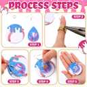 Liliaafar 244 Pcs Ice Cream Drip Baseball Earring Party Favor Gifts Bulk DIY Faux Leather Earrings Making Kit Ice Cream Drip Baseball Party Decorations for Beginner Women Baseballs Mom Craft Supplies