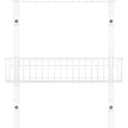 ETELI Over The Door Basket Organizer with 3 Mesh Baskets and 5 Hooks Heavy Duty Pantry Door Organizer Back of Door Storage Rack for Bathroom, Kitchen, Office, White, 5.5"D x 16.5"W x 35.4"H