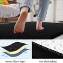 Soft Runner Rugs for Bedroom 2x6, Non Slip Runners for Hallway Kitchen Laundry Dorm Washable, Minimalist Low Pile Long Rugs for Boys Men Girls Kids, Black