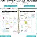 2 x 2026 Planner, Weekly and Monthly Calendar Planner Book, January 2026 - December 2026, Hardcover Spiral Planner with Monthly Tabs, Notes Pages, Perfect for Women & Men, A5 (6.4" x 8.5") - Oil