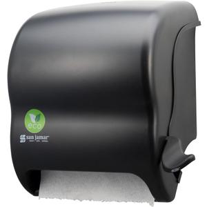 San Jamar Ecologic Element Recycled Plastic Lever Paper Towel Dispenser, Manual Towel Dispenser, Wall Mounted Dispenser with Zero Waste for Home and Business, 8 Inch Rolls, Black