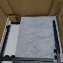 TV Tray, Folding TV Dinner Table, Adjustable Small C-Shaped End Tray for Eating, Foldable Slide Under Couch Side Table for Recliner, Living Room, Bedroom, No Assembly Required(White Marble)