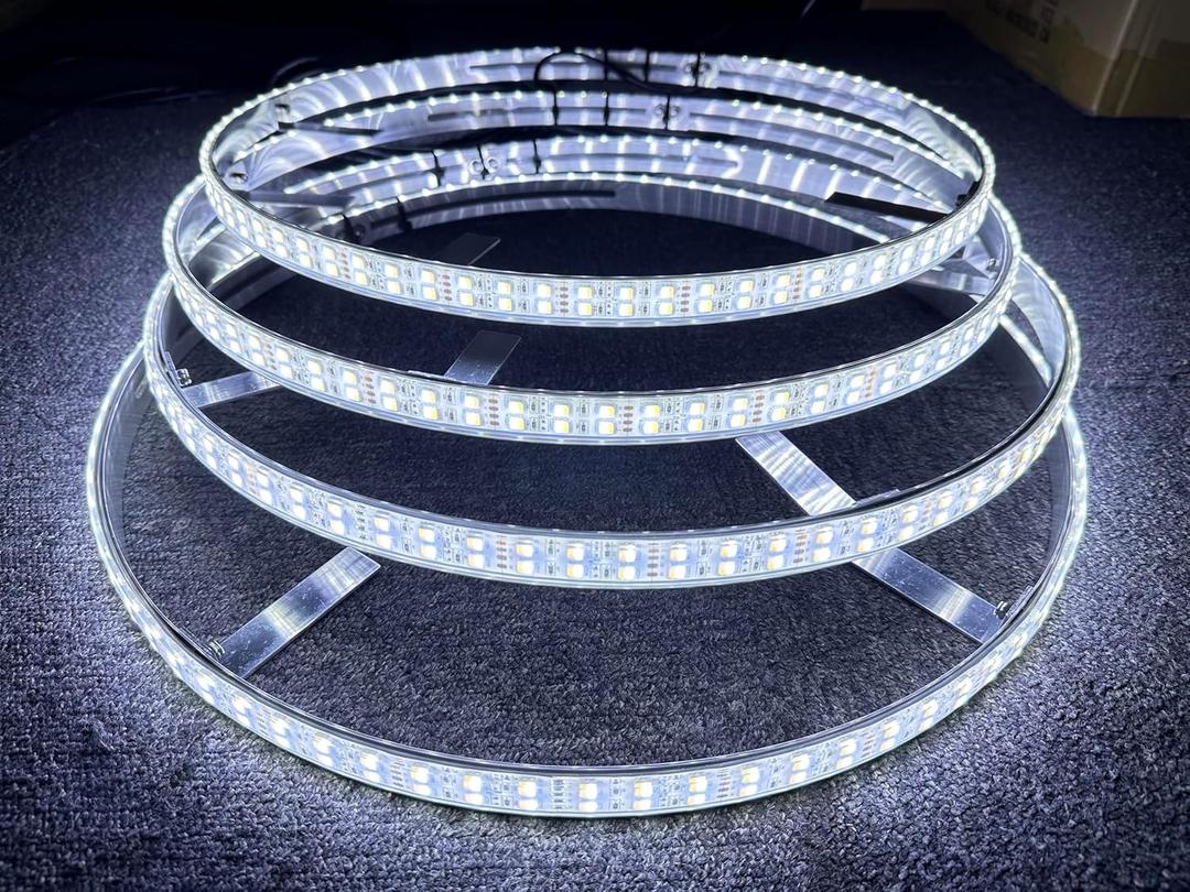 High Intensity Cold White 17.5" Double Row Brightest White LED Wheel Light Flashing Rim Lights IP68 Strobe Pick Up,Outdoor Fun Truck Vehical Rocker Switch/Remote Ctrl