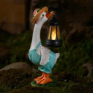 Solar Garden Outdoor Statues Goose, Goose Outdoor Lawn and Garden Statue, Lawn Decor Statue for Patio, Balcony, Yard Ornament - Gifts for Mom Grandma Women, 5.12 x 4.33 x 11.22 inches