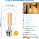 40W Dimmable LED Edison Bulbs, E26 Base Vintage Light Bulbs - Warm 2700K Filament Edison Light Bulbs for Chandeliers, Pendants & Lamps (6-Pack)