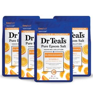 Dr Teal's Pure Epsom Salt, Relax & Relief with Vitamin C, 3 lb (Pack of 4)